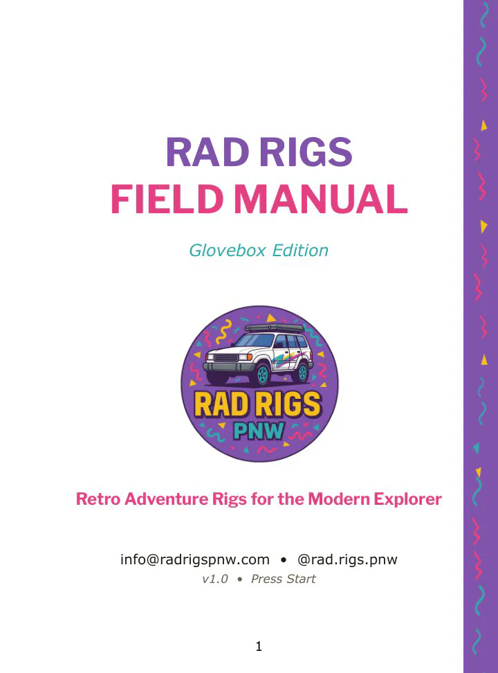 Cover of the Rad Rigs Field Manual, Glovebox Edition